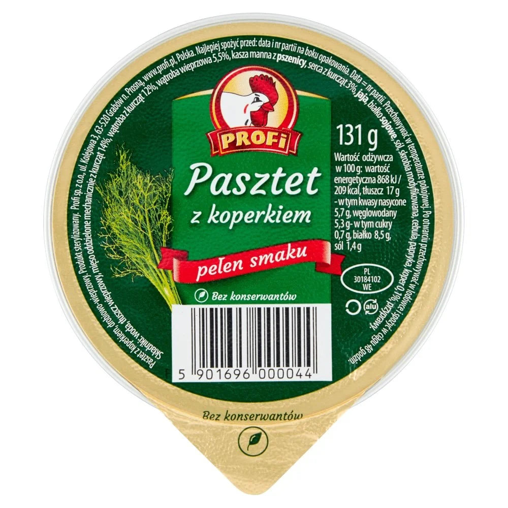 Pasztet wielkopolski z koperkiem 131g Profi