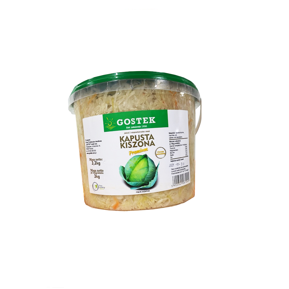 Kapusta kiszona wiaderko 3kg Gostek