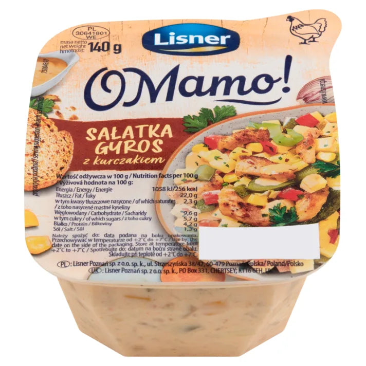 Sałatka gyros z kurczakiem + widelczyk 140g Lisner