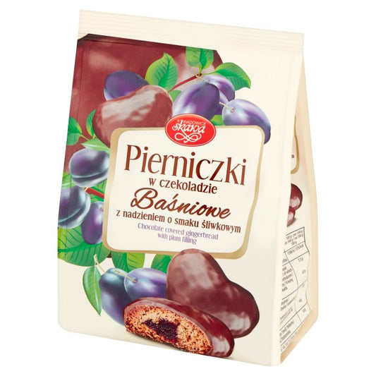 Pierniczki w czekoladzie baśniowe z nadzieniem o smaku śliwkowym 150 g Skawa